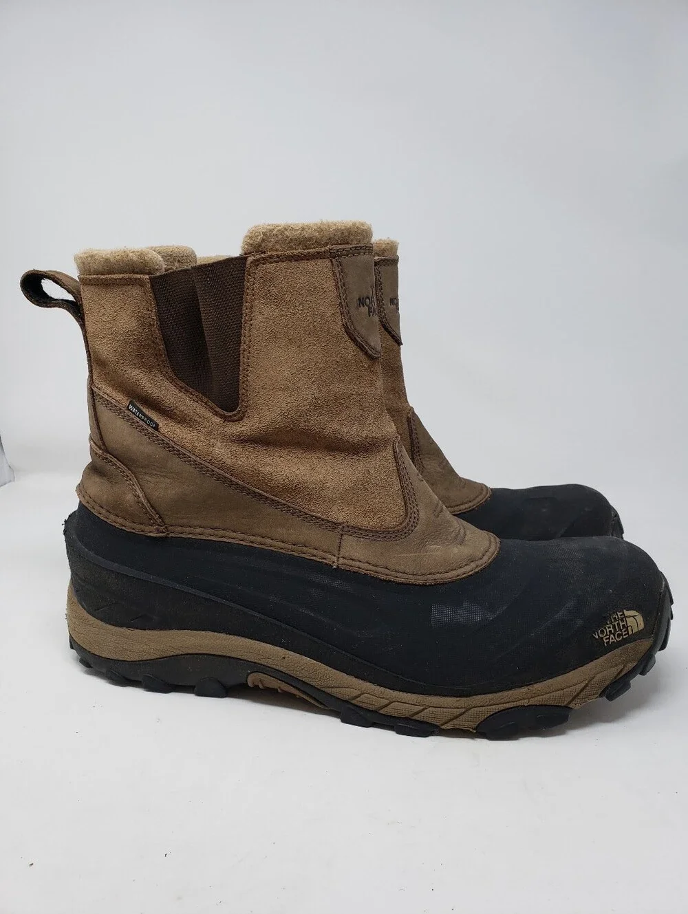 The North Face Chilkat III Pull-On Waterproof Winter Boots Brown Men's Size 14